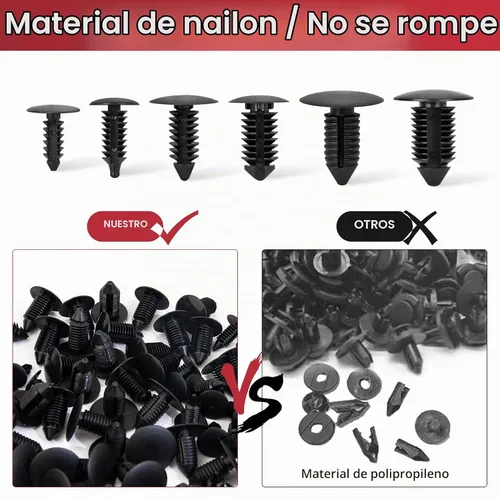 Vista 4 de 160 piezas de clips de retención de guardabarros estilo árbol de Navidad 6mm/7mm/8mm/9mm/10mm/11mm de nylon, surtido universal de cierres
