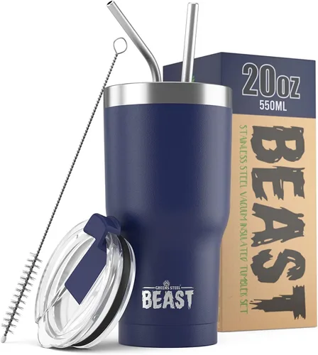 Vista 21 de Beast Vaso de 10 oz de Acero Inoxidable con Aislamiento al Vacío para Café y Hielo de Doble Pared Termo de Viaje (Blanco Ártico)