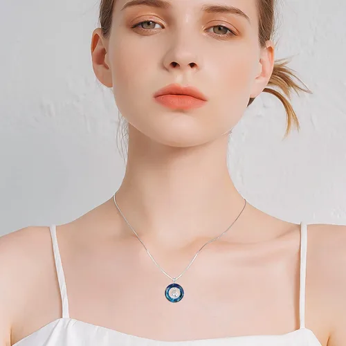 Vista 3 de POPKIMI Cat Lover Pendant Necklace Dog Lover Necklace 925 Sterling Silver Crystal Cat Memorial Gifts for Women Teen Girls Animal Heart Jewelry