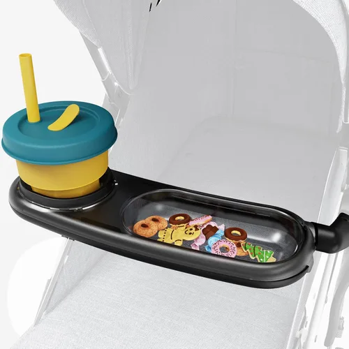 Vista 7 de Bandeja de aperitivos para UPPAbaby Vista/Vista V2/Vista V3/Cruz/Cruz V2/RumbleSeat/RumbleSeat V2, bandeja para cochecito con portavasos y cuenco