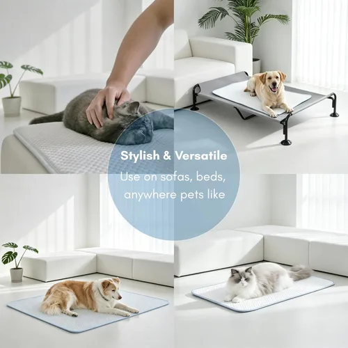 Vista 9 de Petfelix FrostPro - Tapete refrescante para perro, resistente a los arañazos, resistente a las manchas, QMAX>0.5, tapete refrescante para perros