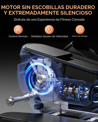 Vista 2 de Máquina elíptica para debajo del escritorio con 12 velocidades ajustables, pedal sentado silencioso y portátil con control remoto y correas