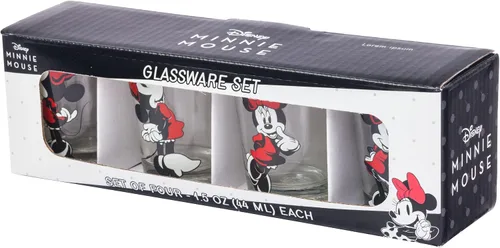 Vista 3 de Silver Buffalo Disney Minnie Mouse Poses - Paquete de 4 mini gafas, 1.5 onzas