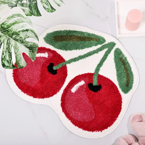 Vista 12 de FROZZUR Alfombra de baño de plátano, tapetes de baño para baño, bonita alfombra de bañera amarilla en forma de fruta, alfombra de baño de Navidad
