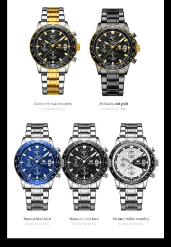 Vista 7 de OLEVS Watch for Men, Fashion Business Dress Mens Watches, Luminous Date Stainless Steel Waterproof Analog Two Tone Casual Quartz Wristwatch