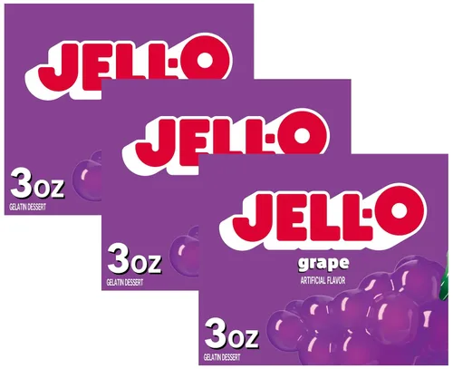 Vista 17 de Jell-O Mezcla de postre de gelatina de uva, caja de 3 onzas