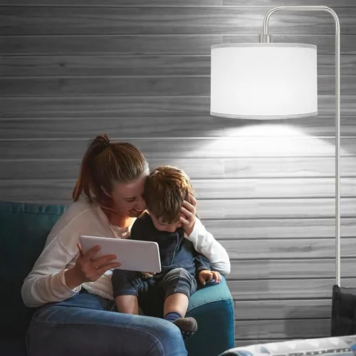Vista 7 de [Actualizada] Lámpara de pie LED para sala de estar, lámpara de pie de 3 temperaturas de color con interruptor de pie, lámpara de pie moderna