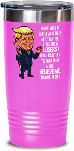 Vista 3 de Trump Future Wife Propuesta de vaso aislado regalos nadie sería mejor en ser una esposa que tú, divertido regalo de boda idea para esposa a ser