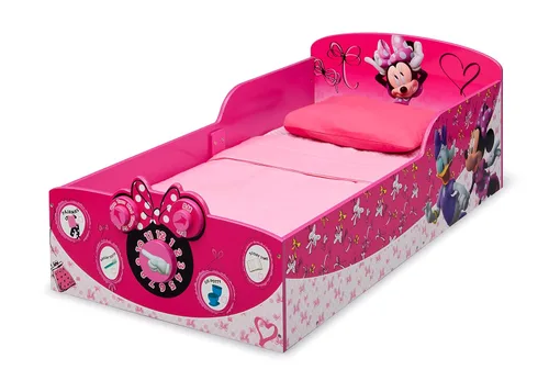 Vista 5 de Delta Children - Cama interactiva de madera para niños pequeños, con certificado Greenguard Gold, modelo Minnie Mouse de Disney