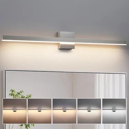 Vista 11 de KAISITE Luz de Baño Moderna Negra - Lámpara de Tocador LED Regulable de 5CCT de 24 Pulgadas para Espejo Negro