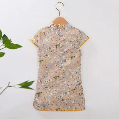 Vista 3 de Qipao - Vestido chino Cheongsam para niños, conjunto de ropa para fotografía, accesorios para fotos