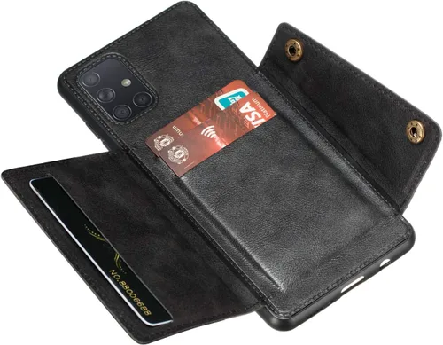 Vista 4 de Funda compatible con 1+ Nord 2, compatible con OnePlus Nord 2 5G DN2101 DN2103 de piel sintética, color negro