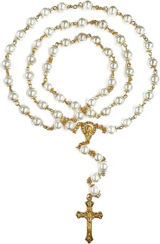 Vista 23 de First Communion Rosarys for Girls and Boys, RosaryBeads Catholic for Men, Women, Rosary Necklace as Gifts for Mother, Grandmother, Elders