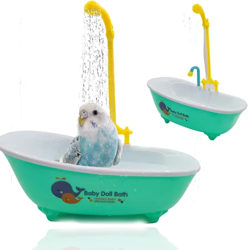 Vista 8 de Baño Automático para Pájaros, Bañera de Loro con Fuente de Pétalos Filtro Circulante Jaula Baño de Pájaros Ducha Cacatúa Baño de Pájaros