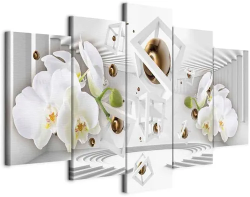 Vista 29 de Lienzo decorativo con impresión artística de diseño de orquídea de Artgeist Orquídea #01