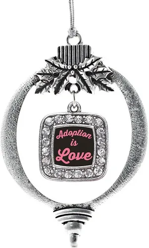 Vista 11 de Inspired Silver - Adorno con dije de reina de rodillo - Adornos navideños cuadrados de plata con joyas de circonita cúbica