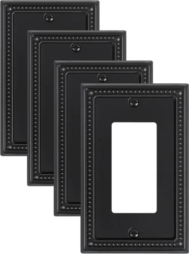 Vista 27 de Paquete de 2 cubiertas de placa de interruptor de luz de doble palanca, cubiertas decorativas de placa de doble interruptor Pearls, placa de pared
