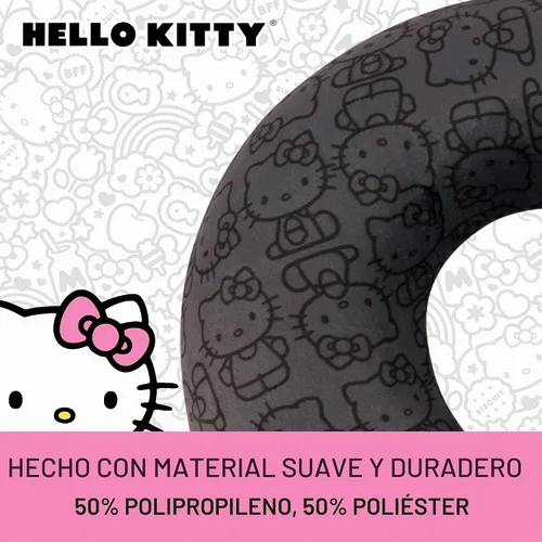 Vista 6 de FUL Hello Kitty - Almohada para el cuello, color negro Accesorios de viaje de espuma viscoelástica para avión, automóvil y oficina, cómodos