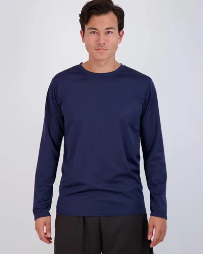 Vista 4 de Real Essentials Paquete de 3 y 5 Camiseta de manga larga atlética de secado rápido para hombre UPF SPF UV Sun (disponible en tallas grandes y altas)