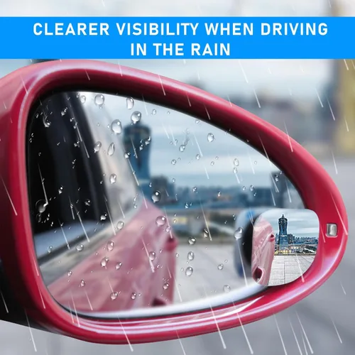 Vista 5 de 2 espejos de punto ciego, espejo retrovisor lateral redondo de vidrio HD sin marco, espejo retrovisor convexo de gran angular ajustable de 360°