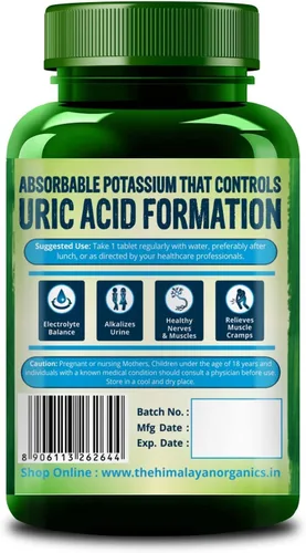 Vista 2 de Citrato de potasio 800 mg (120 tabletas vegetales) 100% herbario sin efectos secundarios conocidos - por pharmacylife