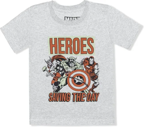 Vista 2 de Marvel Camiseta Thor, Captain America y Iron Man de los Vengadores, camiseta sin mangas y pantalones cortos para niños pequeños y niños pequeños