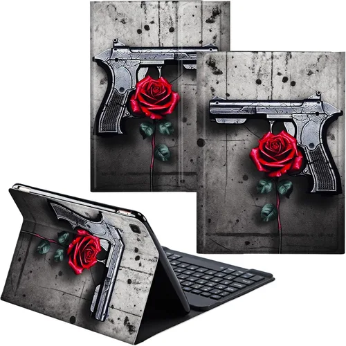 Vista 41 de Funda para Samsung Galaxy Tab S6 Lite 2022/2020 Teclado Inalámbrico Desmontable y Cubierta De Soporte De Cuero PU Funda Protectora Para Samsung