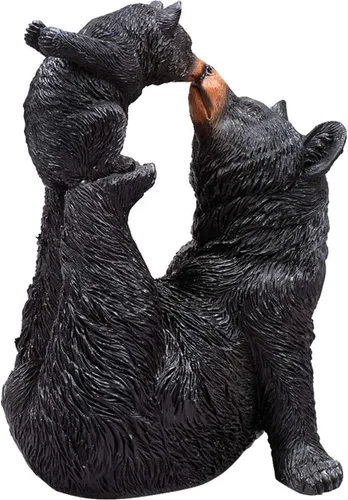 Vista 5 de BLACK FOREST DECOR Playful Mama Bear & Cub Escultura, resina, 7 1/4 pulgadas de ancho x 6 pulgadas de profundidad x 10 1/4 pulgadas de alto