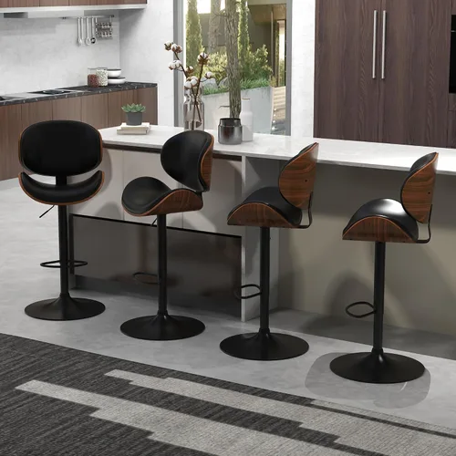 Vista 15 de civama Taburetes de bar 1 pieza para encimera de cocina, sillas de altura de barra ajustable, taburetes de bar giratorios modernos con asiento