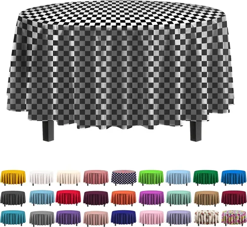 Vista 35 de Party Solids Paquete de 4 manteles de plástico color azul aguamarina, 54 x 108 pulgadas, mantel desechable para fiestas y pícnics