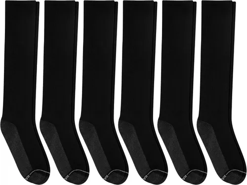 Vista 3 de Hanes Paquete de calcetines para hombre, calcetines deportivos acolchados que absorben la humedad, calcetines atléticos, 6, 8 o 12 pares Negro