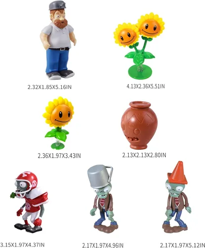 Vista 5 de ROLOSO Plantas y Zombis - Figuras de Juguetes vs Lanzaguisantes - Favores de Fiesta, Decoraciones de Cumpleaños, Suministros, Juego de Peluche Serie