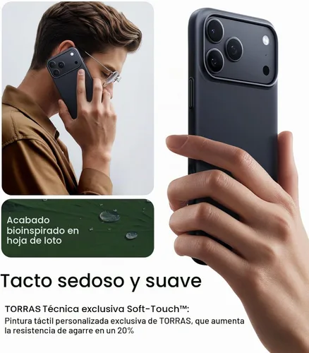 Vista 6 de TORRAS Funda magnética delgada para iPhone 18 Pro Max Ultra Thin, negro 1-negro