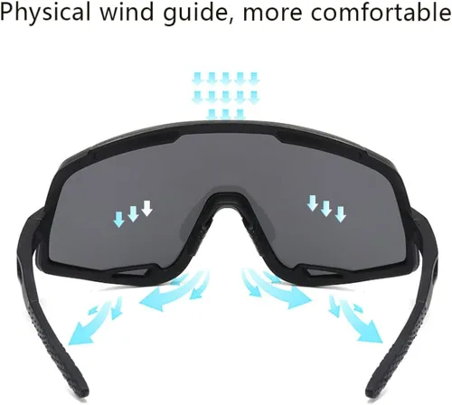 Vista 6 de Gafas de equitación polarizadas para ciclismo y deportes al aire libre, color amarillo