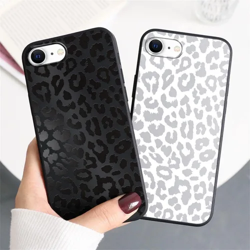 Vista 2 de Paquete de 2 fundas de teléfono con bonito estampado de guepardo para iPhone 7/8/SE 2020 / SE 2022 de 4.7 pulgadas, diseño de leopardo de lujo