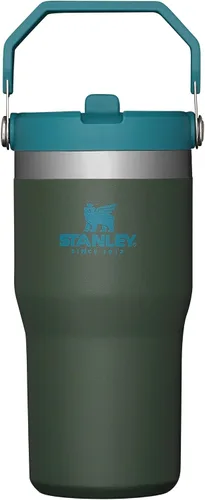 Vista 117 de STANLEY IceFlow 2.0 - Vaso con pajilla abatible con asa, 30 onzas, tapa giratoria y popote abatible, botella de agua a prueba de fugas, acero Tiza