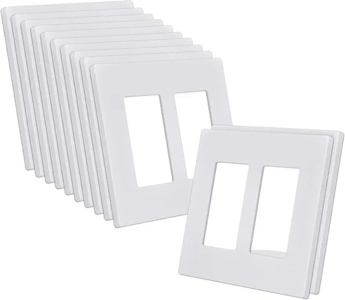 Vista 35 de CML Placa de Pared Decorativa Negra de 4 Posiciones Sin Tornillos, Paquete de 4 Placas de Interruptor de Luz y Cubierta Frontal para Receptáculo