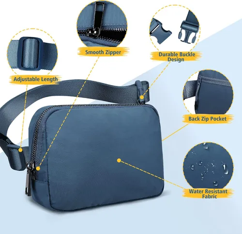 Vista 4 de Crossbody Fanny Pack for Women Men:Small Runners Belt Bag with Adjustable Strap - Water Resistant Fashion Bum Bag, Mini Waist Bag for Running Travel