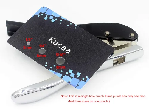 Vista 4 de Metal plata mano 1/4 pulgadas 0.236 in redondo resistente solo círculo agujero perforador para tarjetas de identificación tarjetas de PVC insignia