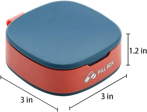 Vista 5 de Pastillero de 4 compartimentos para bolso, organizador portátil de medicamentos, organizador diario de vitaminas, estuche pequeño para pastillas