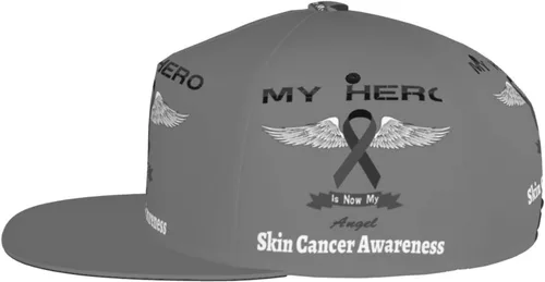Vista 5 de My Hero is Now My Angel Skin Cancer Awareness Baseball Cap Four-Sided Printing Flat Bill Brim Cool Hip Hop Trucker Hat Men Women Adjustable Baseball