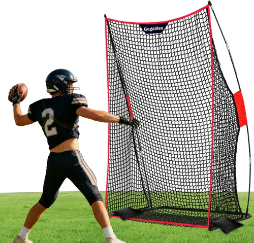 Vista 13 de Gagalileo Jaula de patada de fútbol para mariscal de campo - Práctica de pase y punting en ejercicios de campo de parque trasero con bolsa