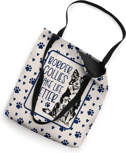 Vista 2 de Border Collie Owner Dog Mom - Bolsa de mano con texto en inglés "I Love My Border Collie
