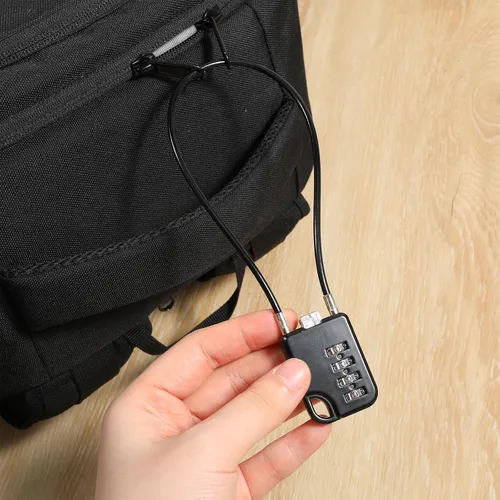 Vista 8 de 2 PIEZAS Candados de Combinación de 4 Dígitos Reiniciables de Diseño Compacto con Cable de 12 Pulgadas de Largo, Cerraduras de Cable Pequeñas