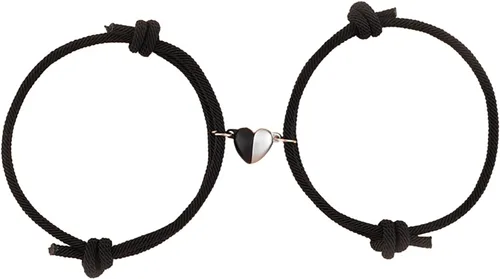 Vista 2 de Pulsera de cadena de eslabones delicados para hombres y mujeres, pulsera magnética para parejas, regalos de amor eterno del conjunto de mejores