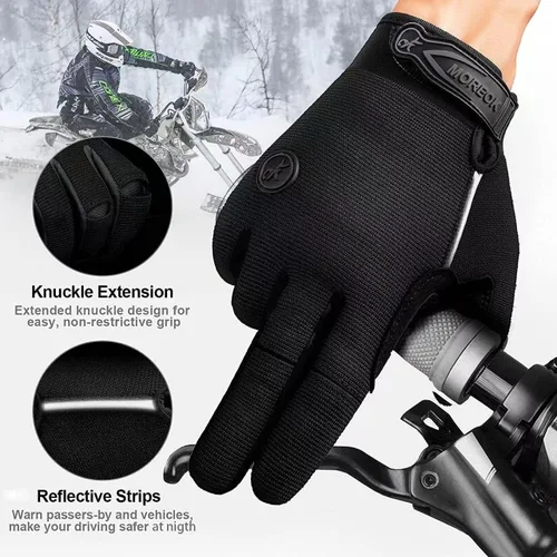 Vista 5 de BIKINGMOREOK - Guantes de ciclismo para bicicleta de montaña, para hombre y mujer, permite el uso de pantallas táctiles, con acolchado de gel