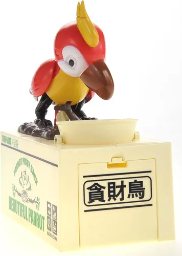 Vista 9 de PowerTRC Parrot - Banco de monedas Caja de ahorros interactiva para niños y adultos Bonita bolsa de dinero para niños y niñas Idea de regalo