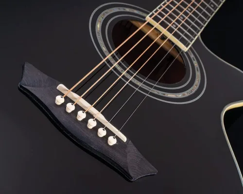 Vista 2 de Washburn EA10B-A Serie Festive Petite Jumbo Cutaway Guitarra Eléctrica Acústica