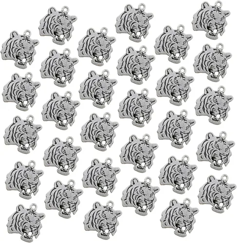 Vista 7 de EXCEART Juego de 30 llaveros de acero inoxidable para regalo, aretes retro, para oficina en casa, regalo de negocios, llavero de animal, colgante