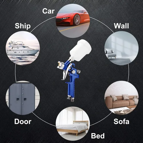 Vista 6 de ENDOZER Pistolas pulverizadoras HVLP mini de uso general para automóviles, pulverizador de pintura para detalles de automóviles, reparación puntual